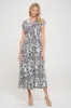 RENEE C Printed Smocked Waist Maxi Dress sold by Charming Charlie