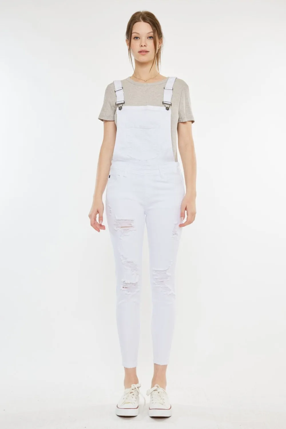 Kancan Distressed Skinny Denim Overalls sold by Charming Charlie product image thumbnail 5
