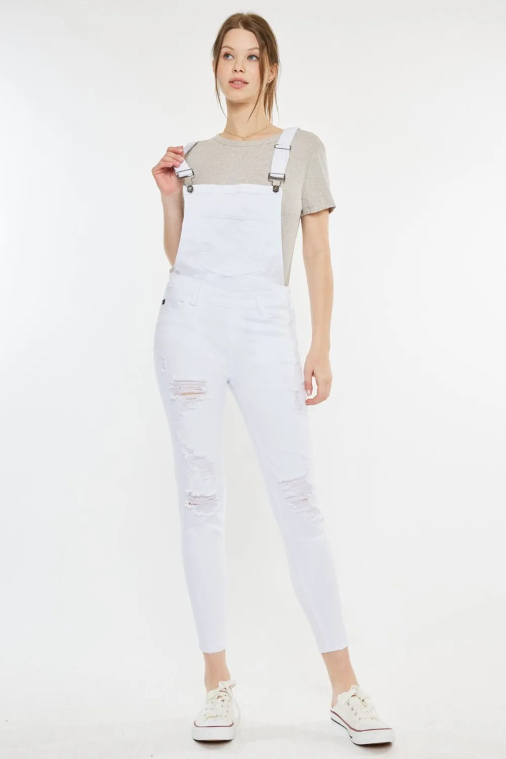 Kancan Distressed Skinny Denim Overalls sold by Charming Charlie product image thumbnail 3