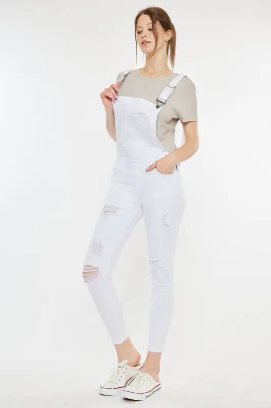 Kancan Distressed Skinny Denim Overalls sold by Charming Charlie