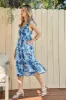 Hailey & Co Full Size Floral Ruffled Sleeveless Midi Dress sold by Charming Charlie