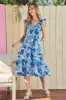 Hailey & Co Full Size Floral Ruffled Sleeveless Midi Dress sold by Charming Charlie