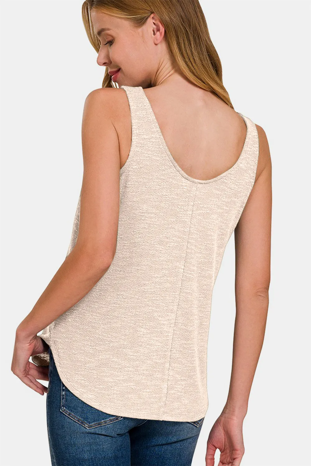 Zenana Curved Hem Round Neck Tank sold by Charming Charlie product image thumbnail 2