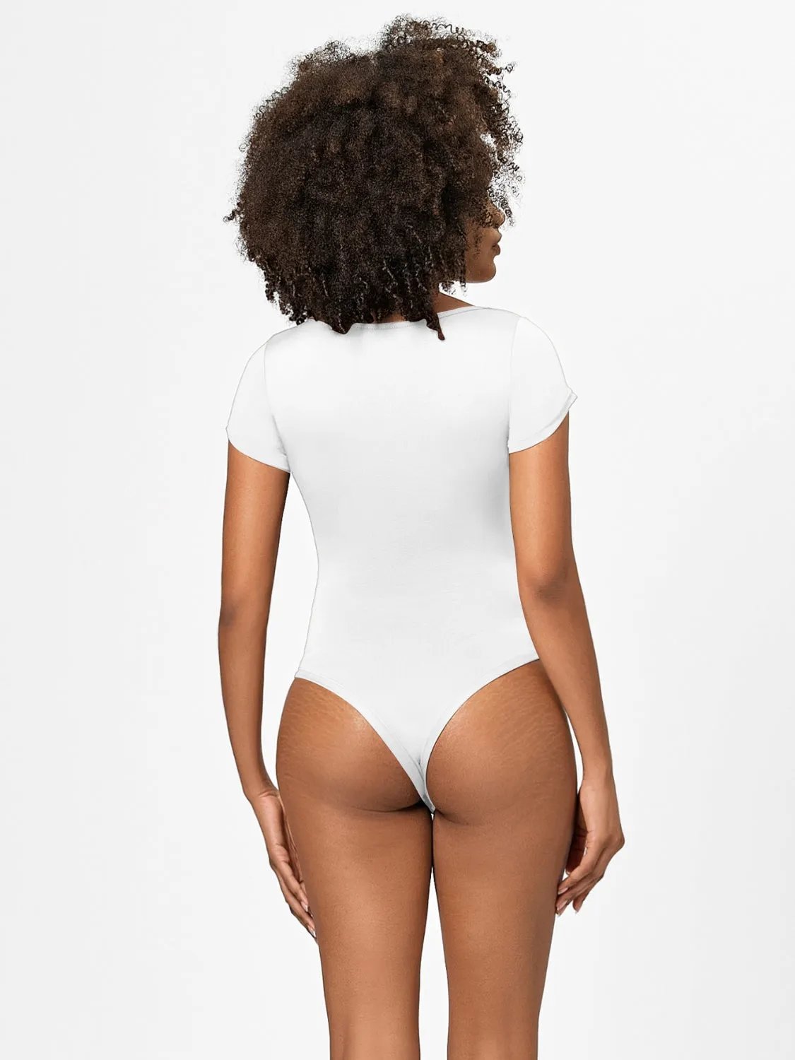 Full Size Square Neck Short Sleeve Bodysuit sold by Charming Charlie product image thumbnail 4