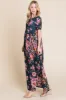 BOMBOM Floral Short Sleeve Maxi Dress sold by Charming Charlie
