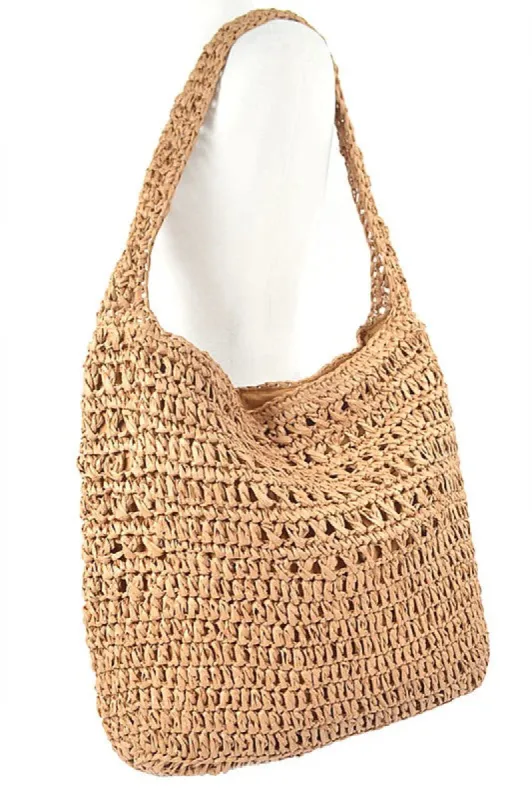 Faux Straw Oversize Hobo Shoulder Bag sold by Charming Charlie