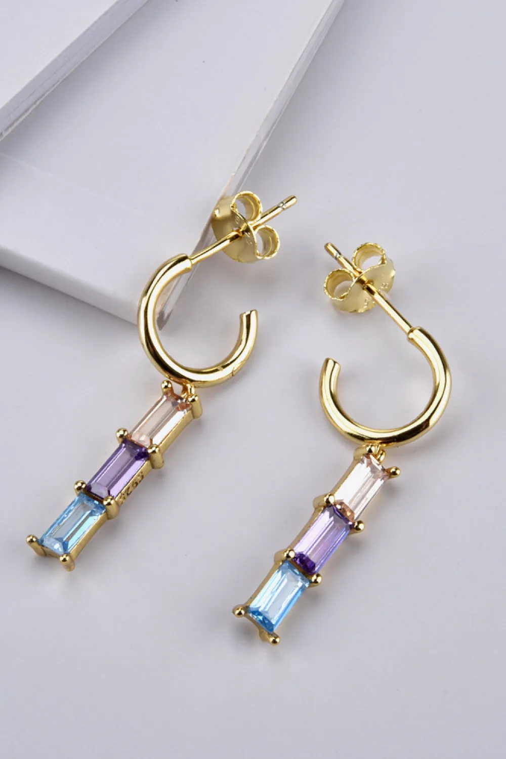 Inlaid Zircon 925 Sterling Silver Earrings sold by Charming Charlie product image thumbnail 2