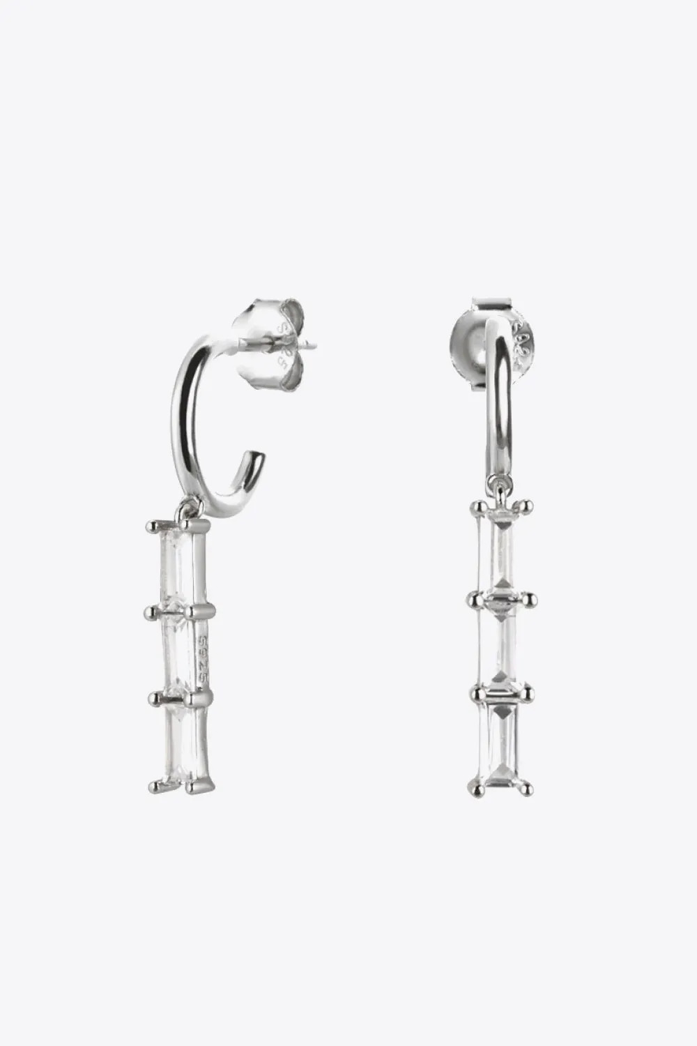 Inlaid Zircon 925 Sterling Silver Earrings sold by Charming Charlie product image thumbnail 4