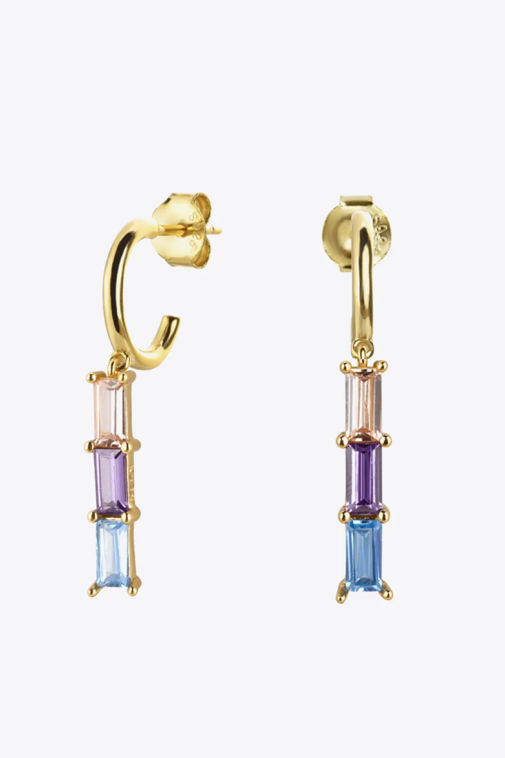 Inlaid Zircon 925 Sterling Silver Earrings sold by Charming Charlie