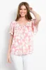 Be Stage Ful Size Foral Cold Shoulder Top sold by Charming Charlie
