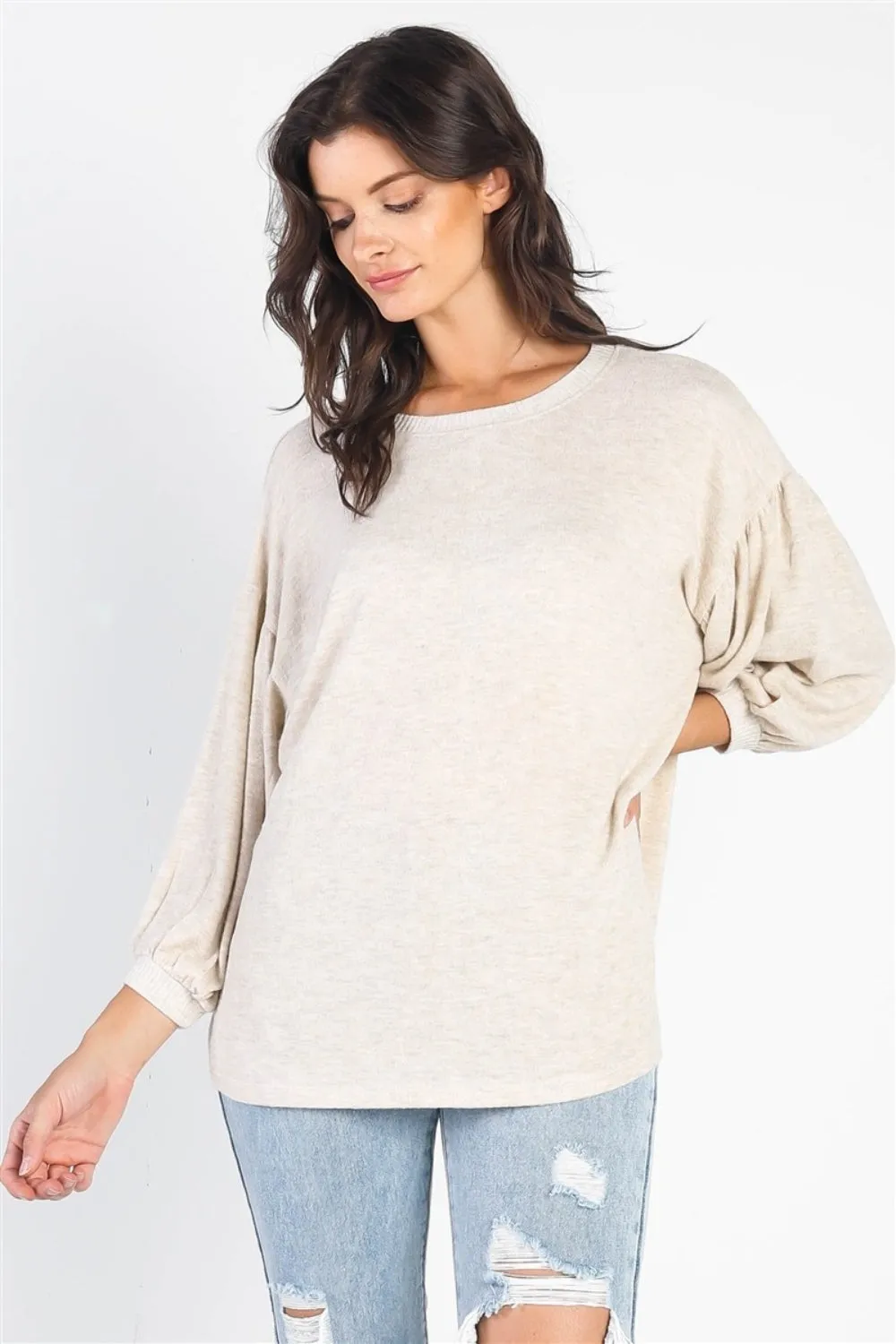 Cherish Apparel Drop Shoulder Puff Sleeve Top sold by Charming Charlie product image thumbnail 4