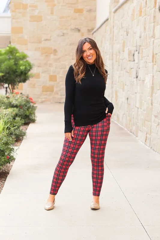 The Holly Plaid Leggings Round 1 sold by Charming Charlie product image thumbnail 3