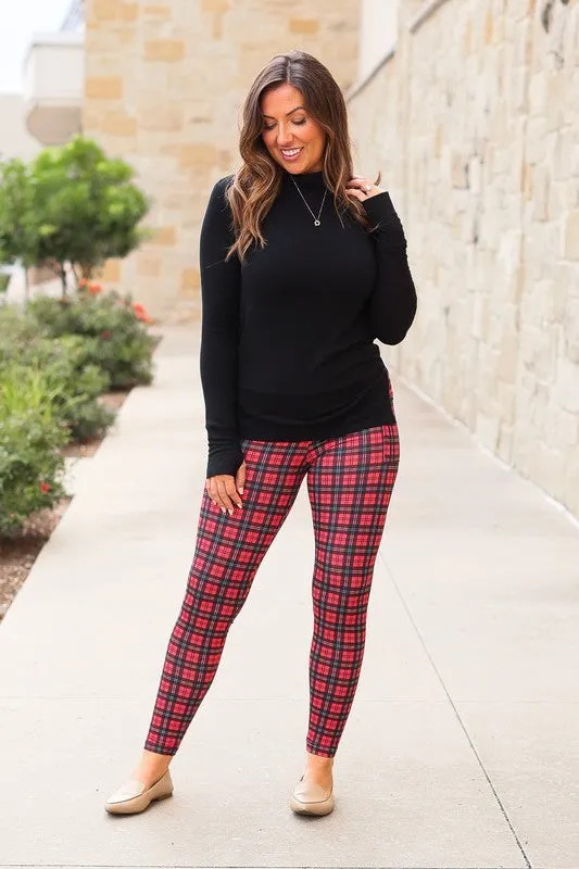 The Holly Plaid Leggings Round 1 sold by Charming Charlie product image thumbnail 5