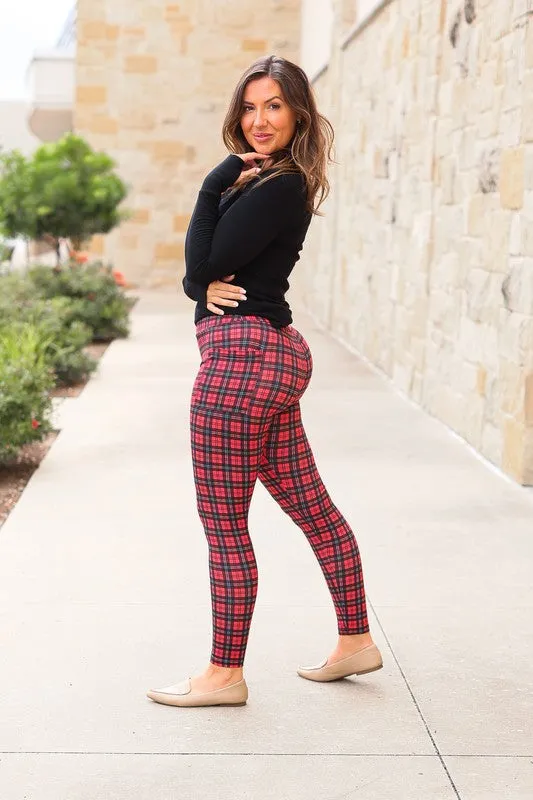 The Holly Plaid Leggings Round 1 sold by Charming Charlie