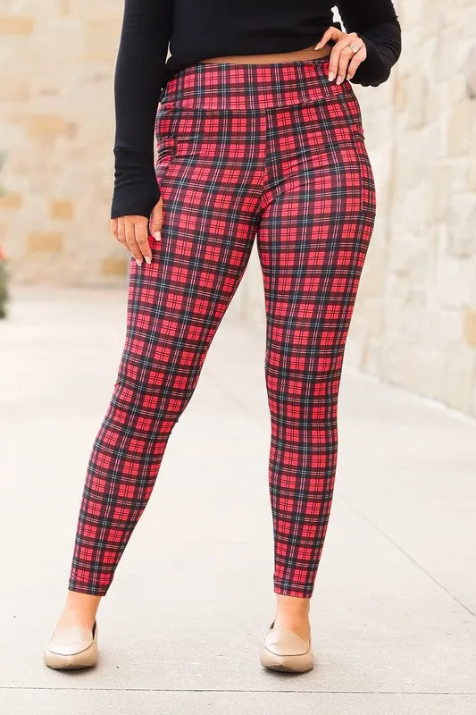 The Holly Plaid Leggings Round 1 sold by Charming Charlie product image thumbnail 4