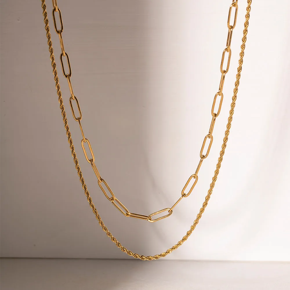 18K Gold-Plated Double Layered Necklace sold by Charming Charlie