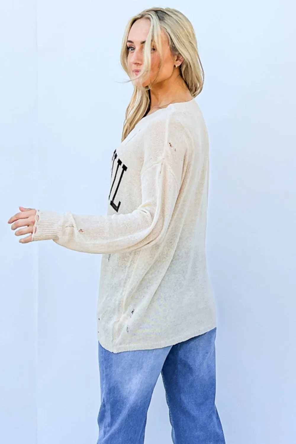 And The Why GRATEFUL Long Sleeve Knit Top sold by Charming Charlie product image thumbnail 2