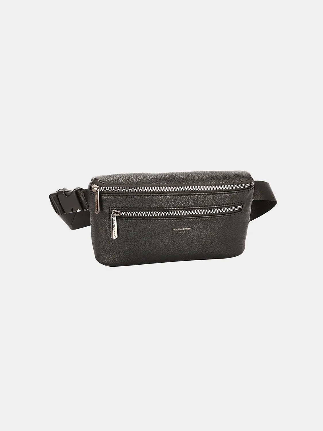 David Jones PU Leather Double Zipper Adjustable Belt Bag sold by Charming Charlie
