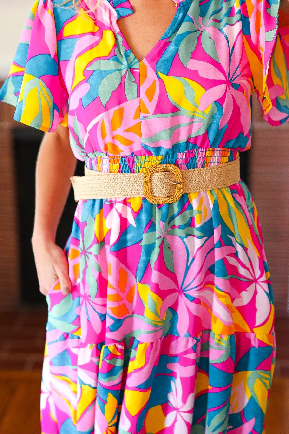 Sand Woven Square Buckle Stretchy Belt sold by Charming Charlie