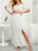 Lace Detail Off Shoulder Top and Slit Skirt Set sold by Charming Charlie