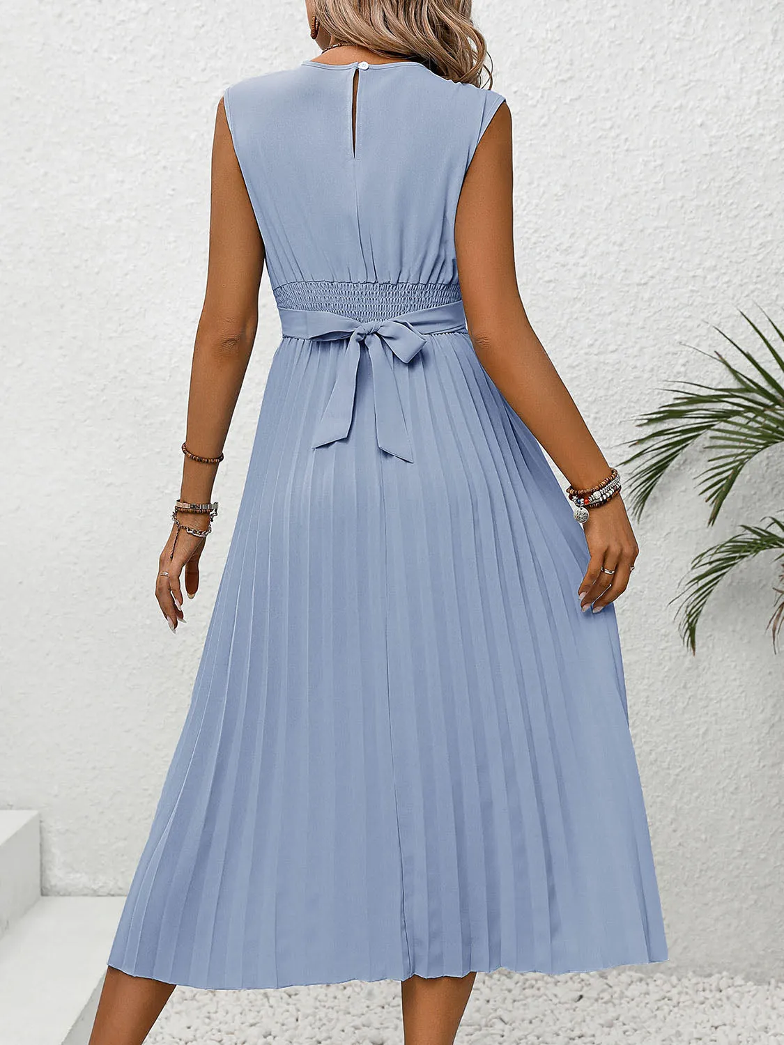 Pleated Round Neck Cap Sleeve Dress sold by Charming Charlie product image thumbnail 2