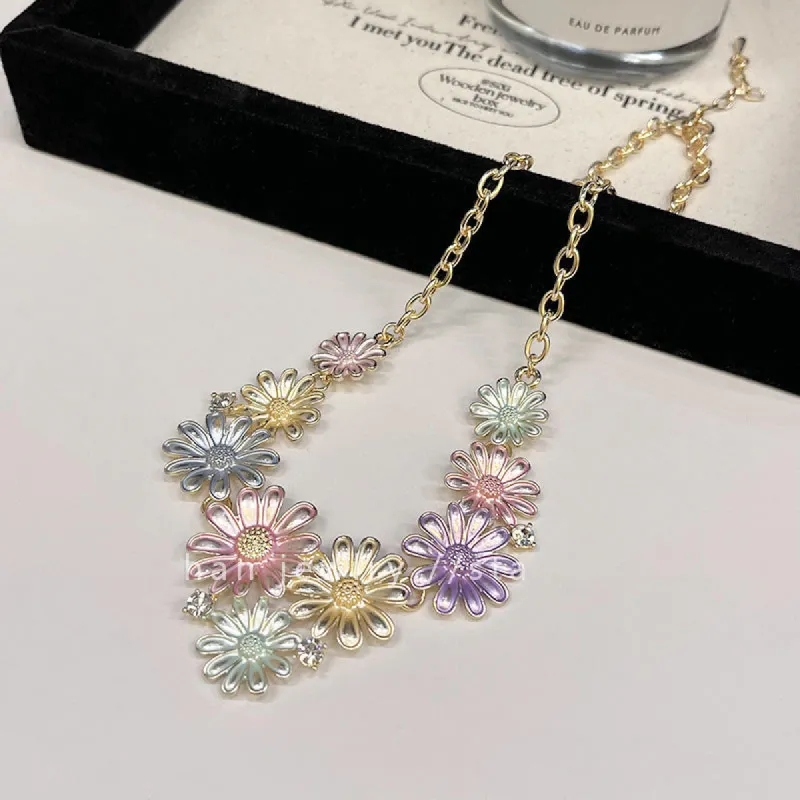 Alloy Rhinestone Daisy Necklace sold by Charming Charlie