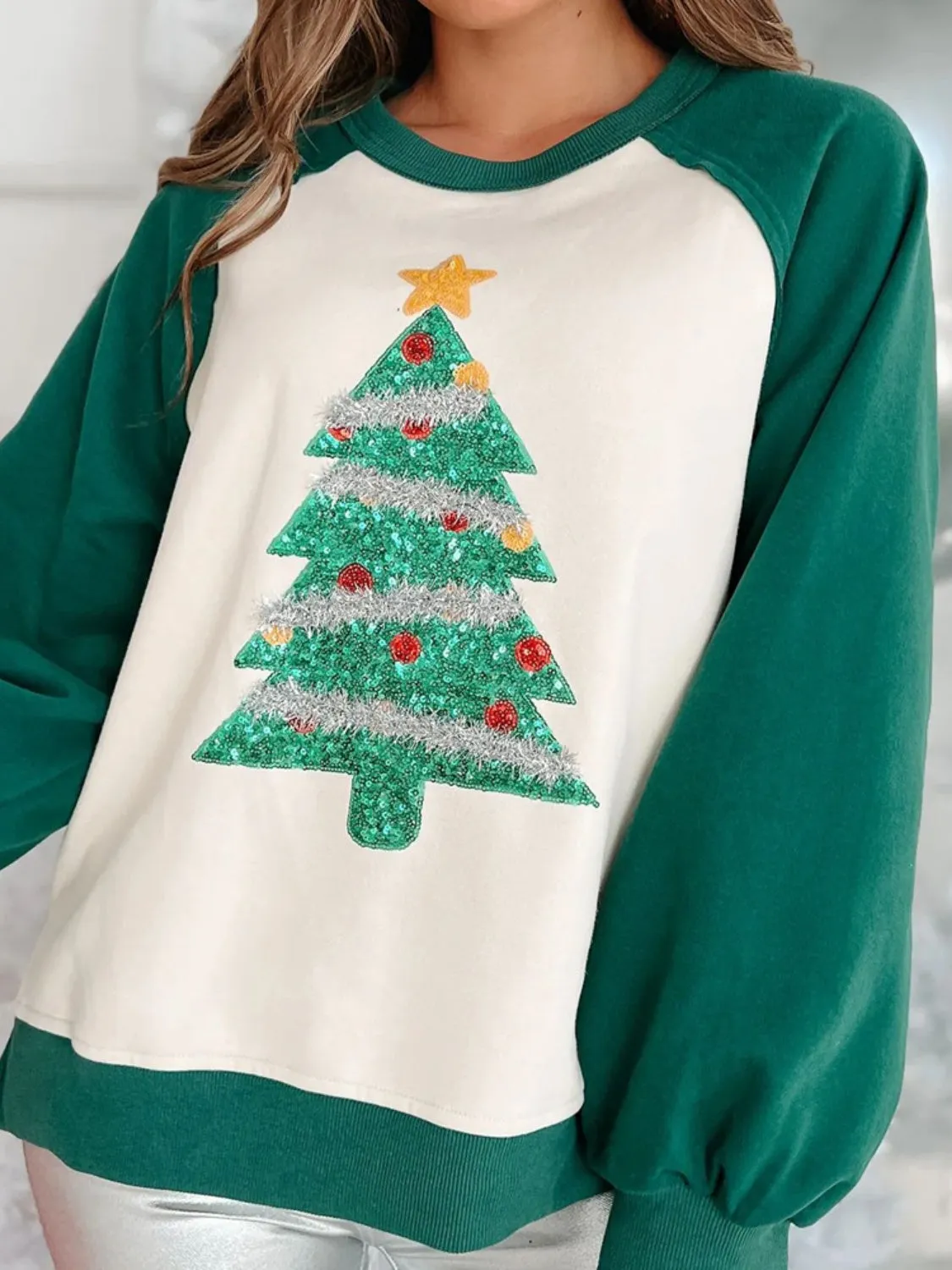 Christmas Tree Long Sleeve Sweatshirt sold by Charming Charlie product image thumbnail 2