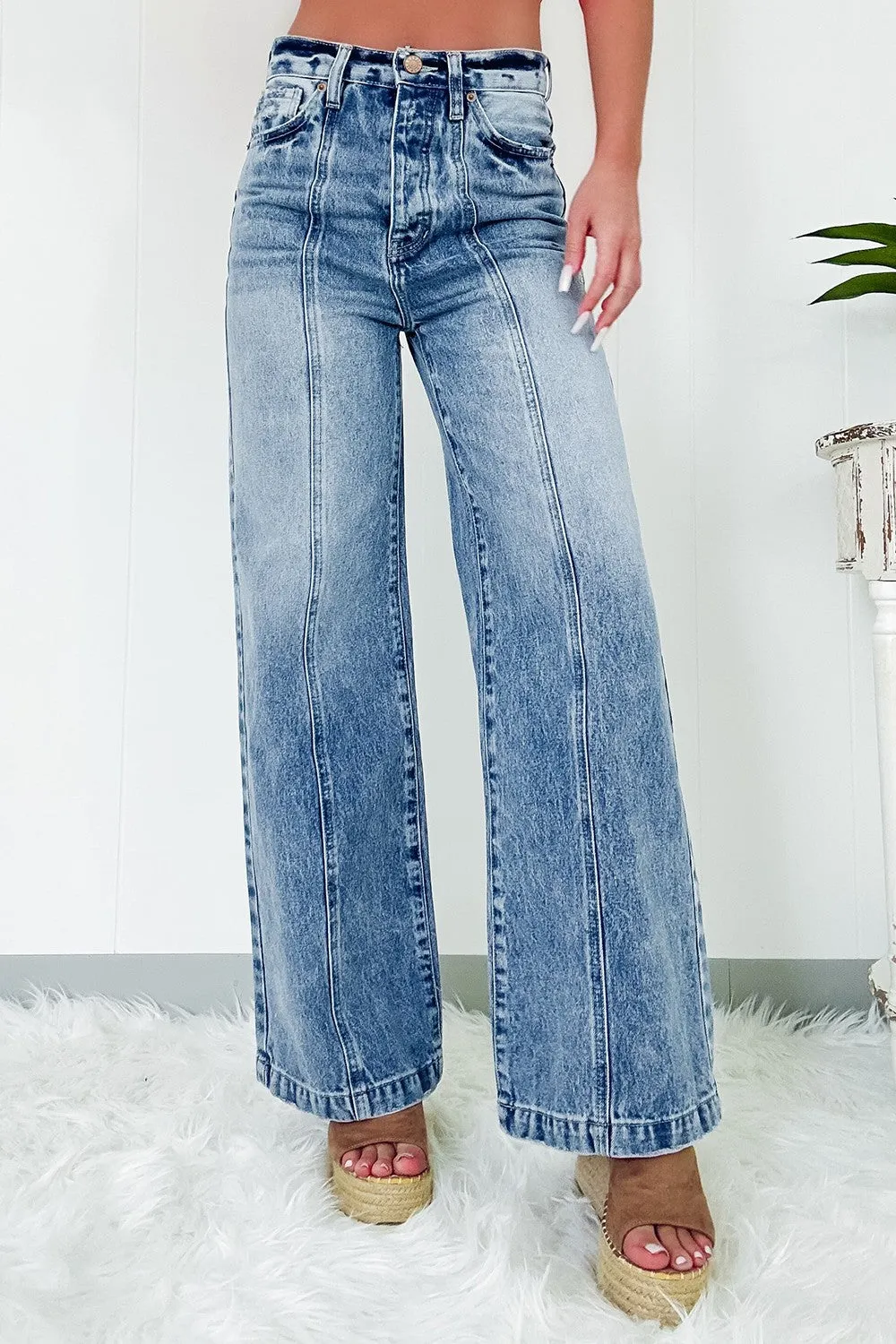 High Waist Wide Leg Jeans sold by Charming Charlie