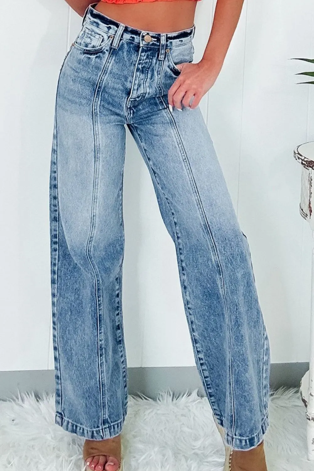 High Waist Wide Leg Jeans sold by Charming Charlie product image thumbnail 2