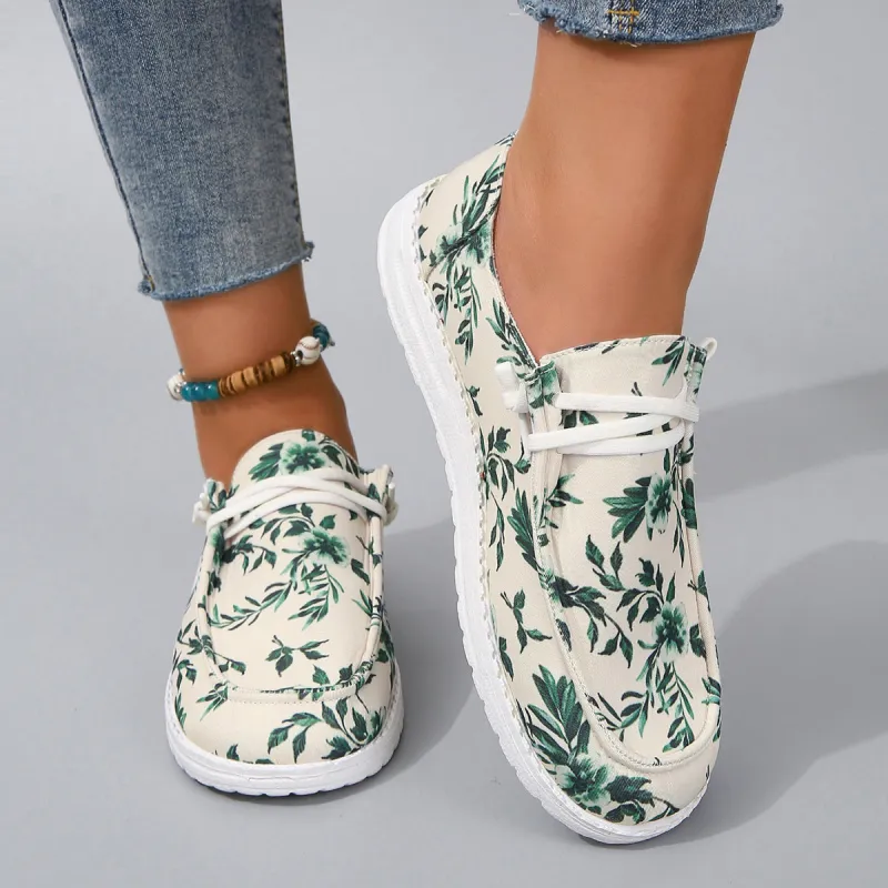 Printed Round Toe Flat Sneakers sold by Charming Charlie