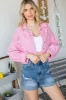 Veveret Fringe Distressed Button Up Denim Jacket sold by Charming Charlie