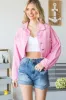 Veveret Fringe Distressed Button Up Denim Jacket sold by Charming Charlie