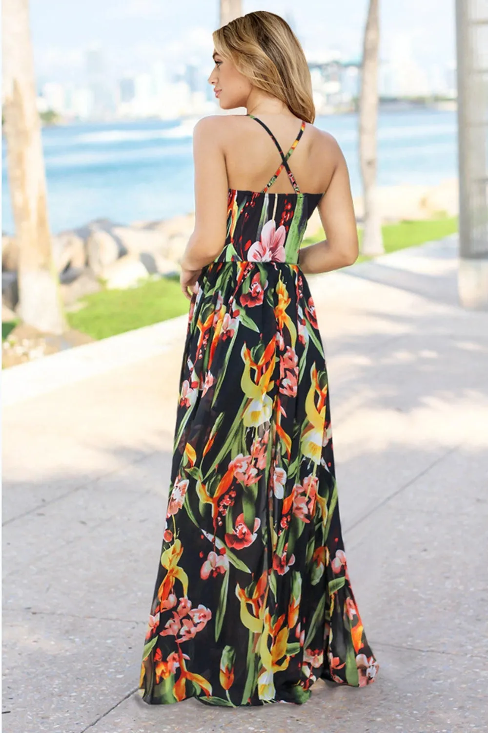 Crisscross Printed Surplice Cami Dress sold by Charming Charlie product image thumbnail 5