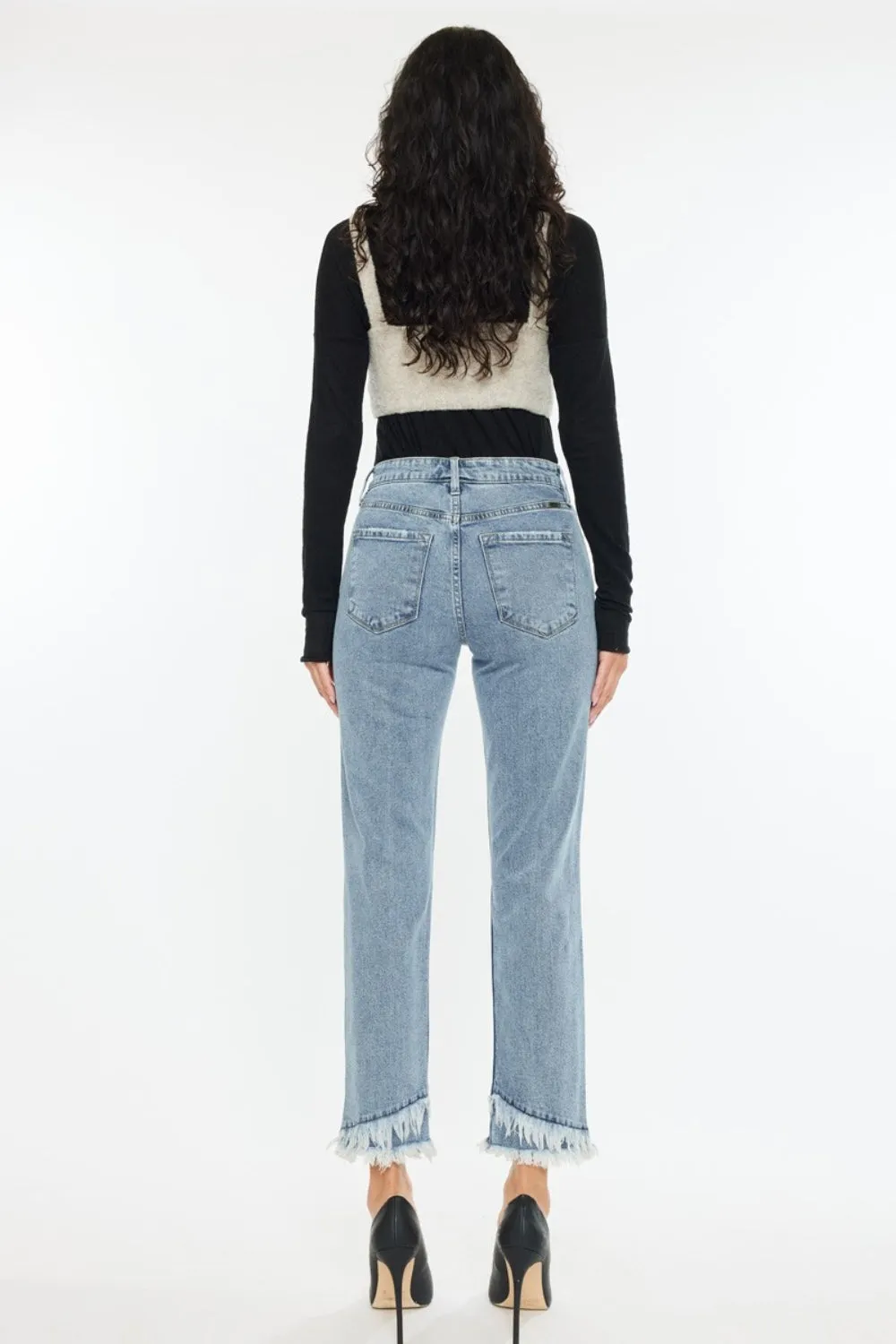 Kancan Raw Hem High Rise Straight Jeans sold by Charming Charlie product image thumbnail 2