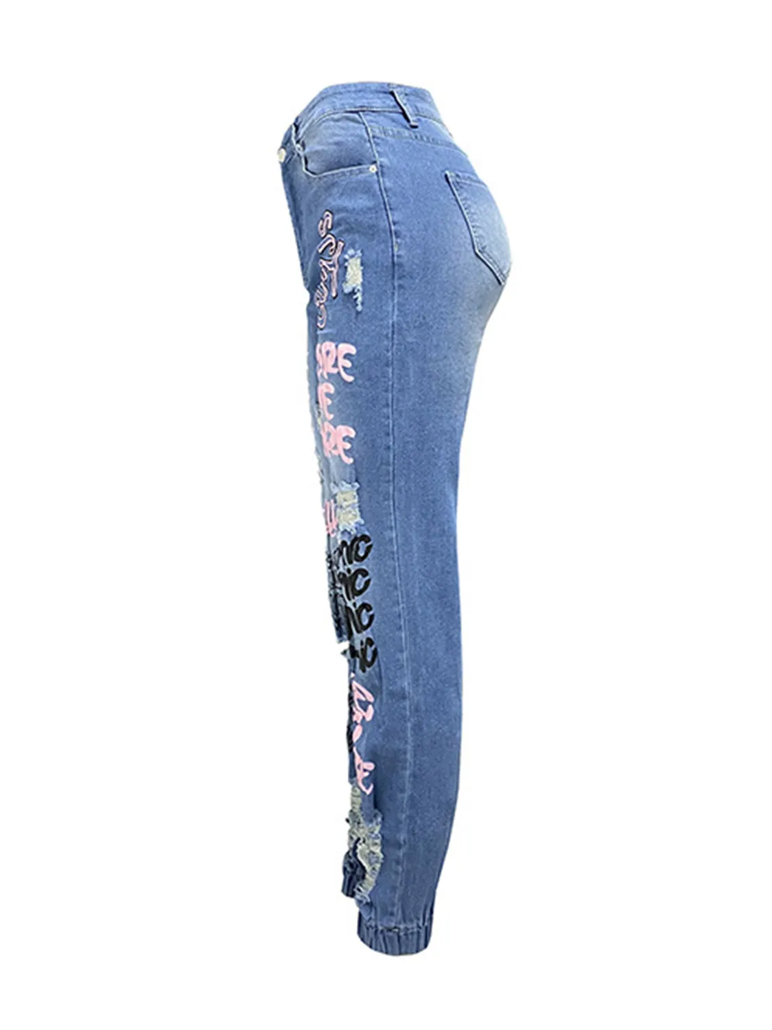 Distressed Skinny Jeans with Pockets sold by Charming Charlie product image thumbnail 3