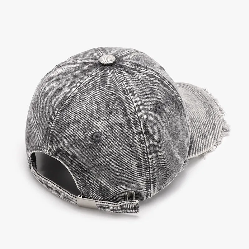 Raw Hem Adjustable Cotton Baseball Cap sold by Charming Charlie product image thumbnail 3