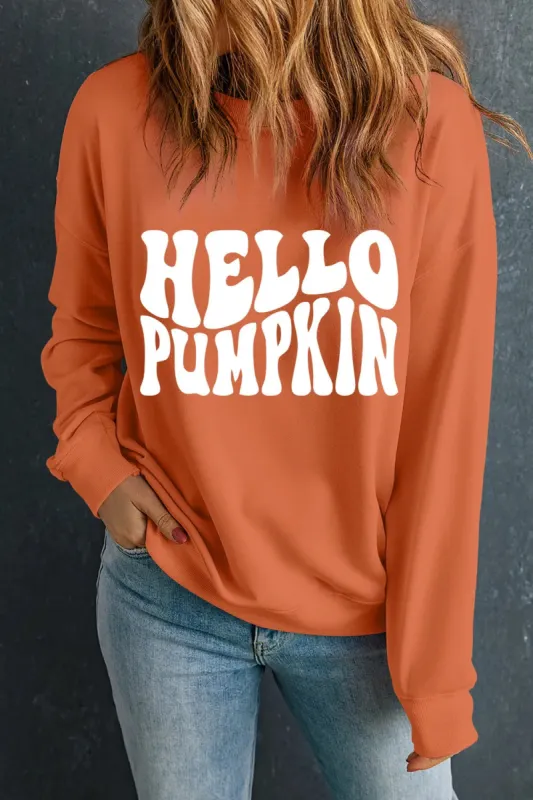 Letter Graphic Round Neck Long Sleeve Sweatshirt sold by Charming Charlie
