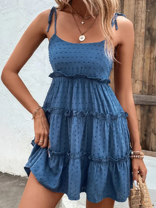 Frill Spaghetti Strap Tiered Dress sold by Charming Charlie
