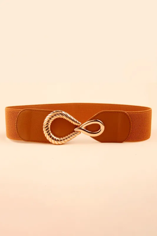 Ribbed Alloy Buckle Elastic Belt sold by Charming Charlie