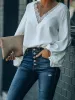 Lace Detail V-Neck Long Sleeve Blouse sold by Charming Charlie