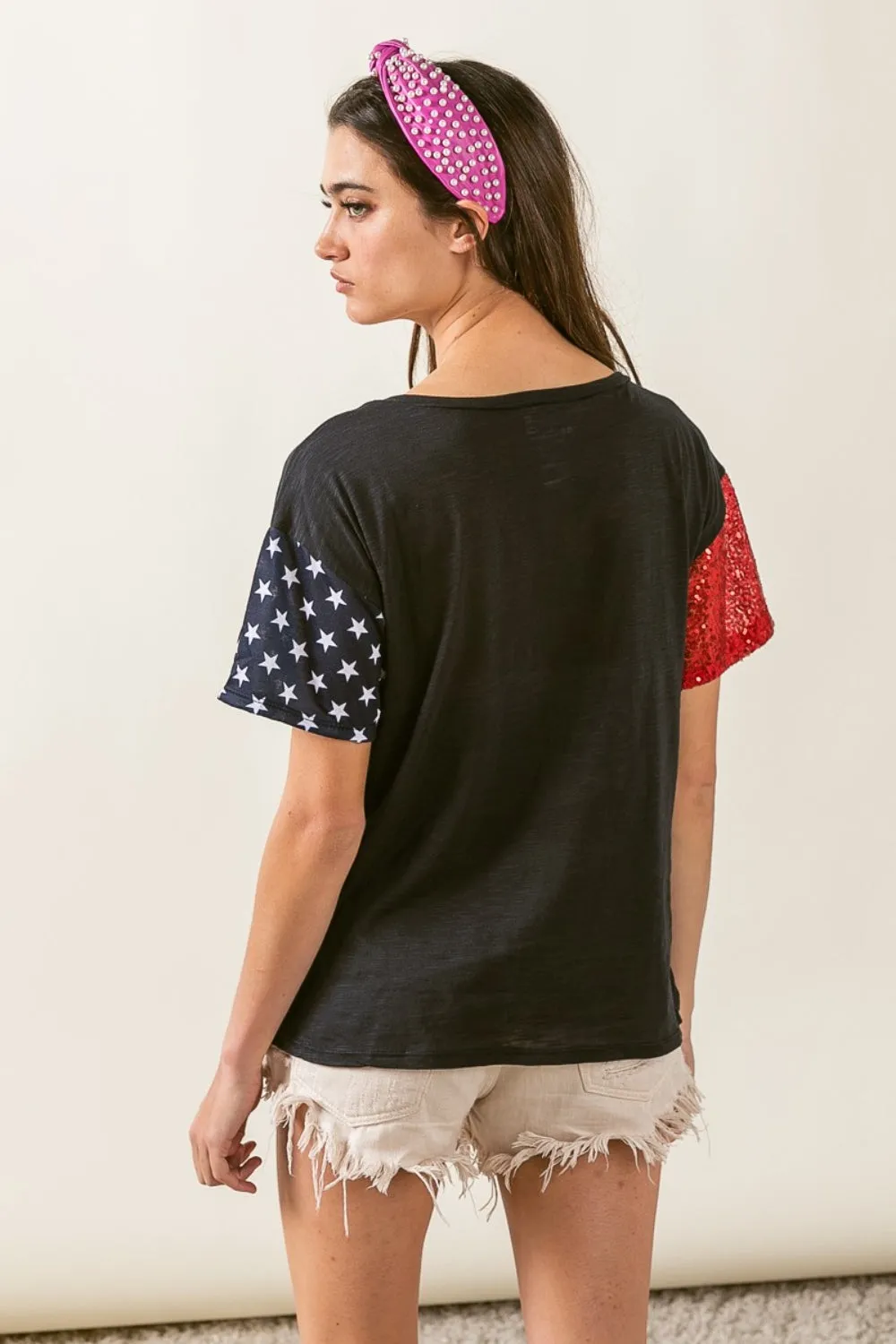 BiBi USA Graphic Short Sleeve Distressed T-Shirt sold by Charming Charlie product image thumbnail 2