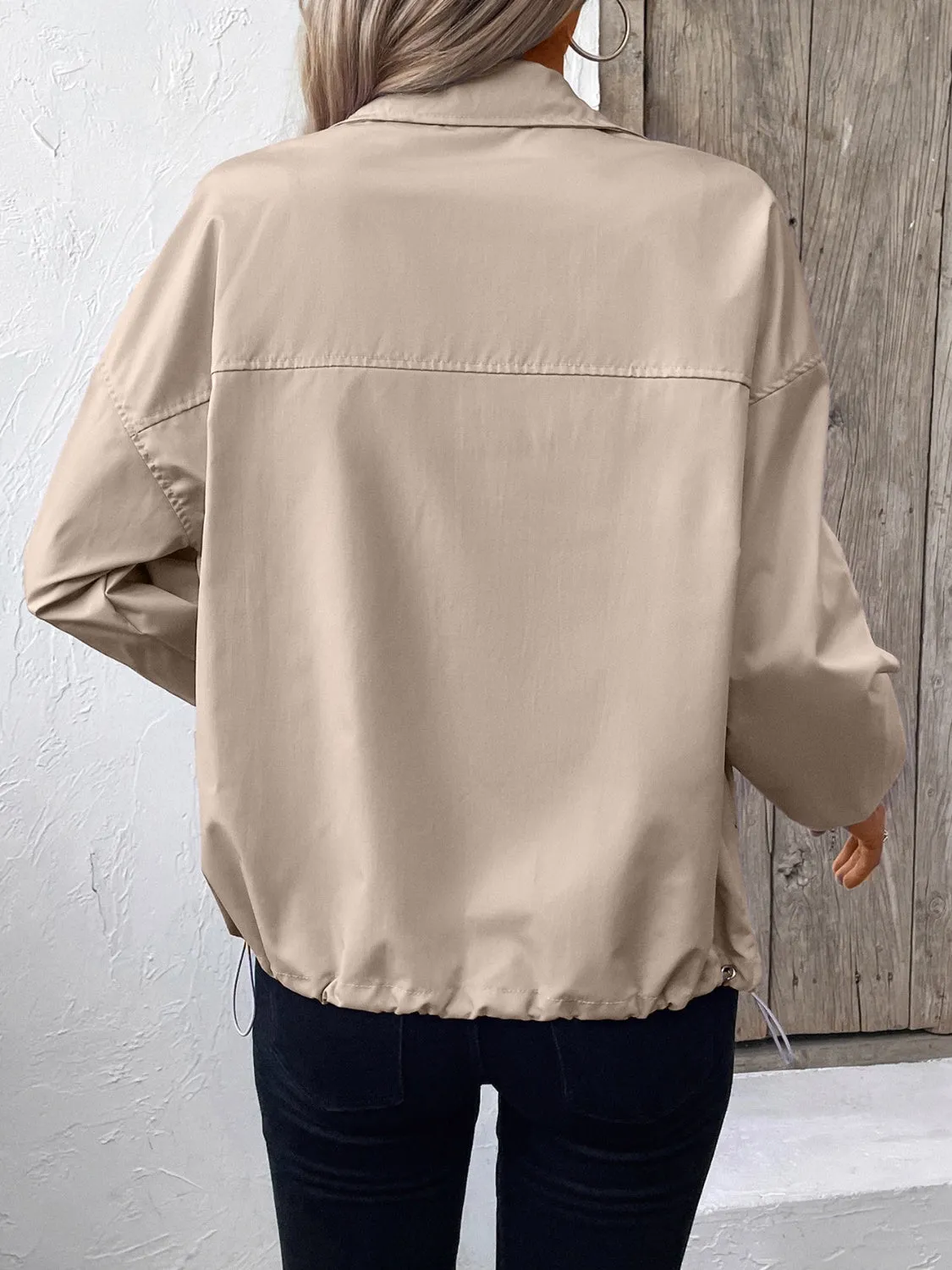 Pocketed Zip Up Long Sleeve Jacket sold by Charming Charlie product image thumbnail 2