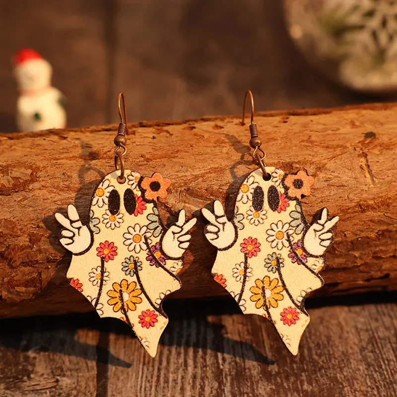 Alloy Wooden Ghost Dangle Earrings sold by Charming Charlie product image thumbnail 3