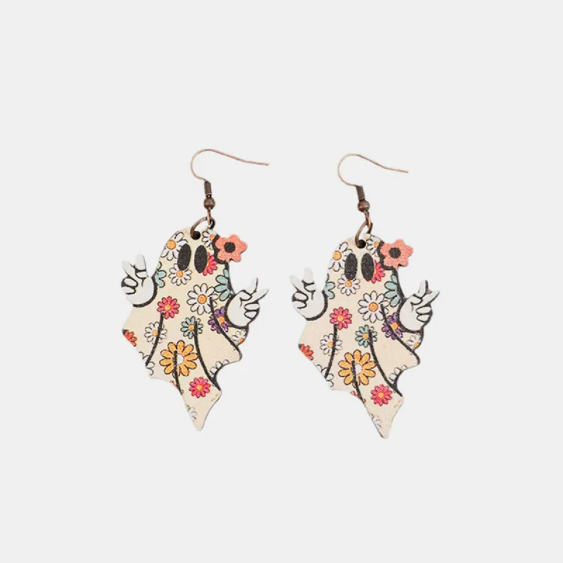 Alloy Wooden Ghost Dangle Earrings sold by Charming Charlie