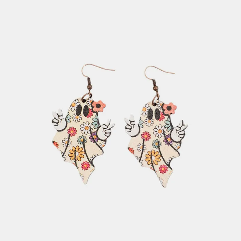 Alloy Wooden Ghost Dangle Earrings sold by Charming Charlie