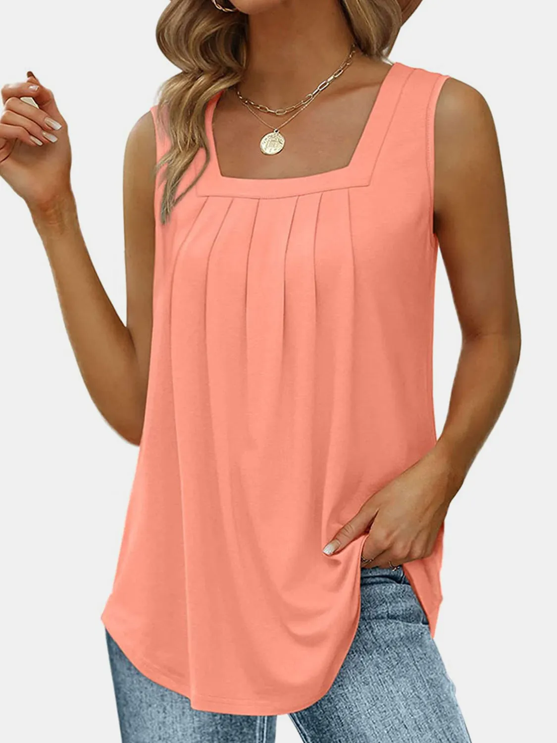 Ruched Square Neck Tank sold by Charming Charlie product image thumbnail 4