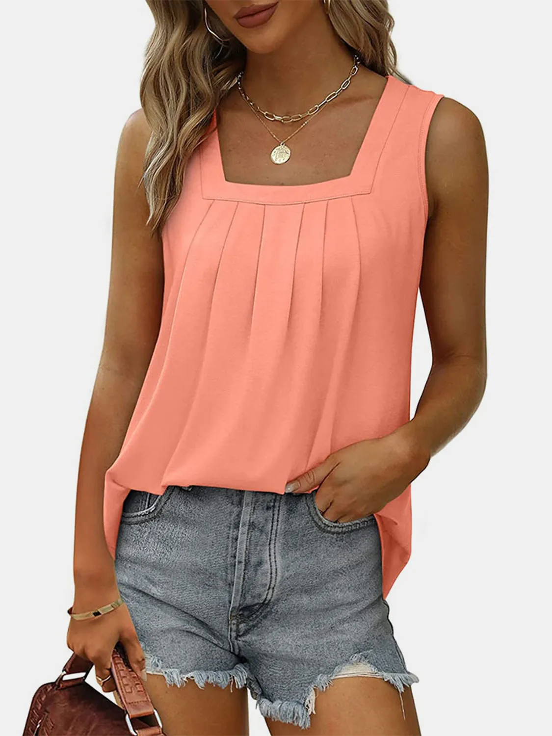 Ruched Square Neck Tank sold by Charming Charlie product image thumbnail 5