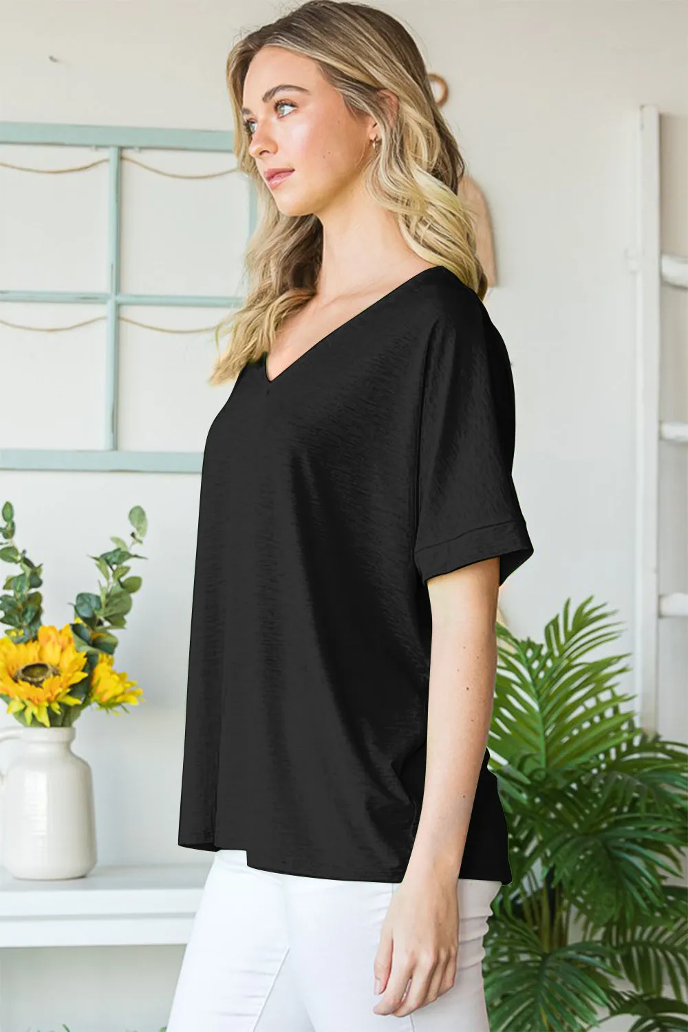 Heimish Full Size V-Neck Short Sleeve T-Shirt sold by Charming Charlie product image thumbnail 4