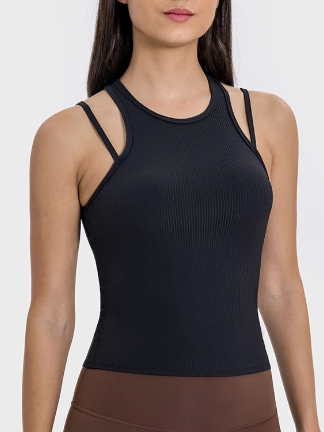 Cutout Round Neck Racerback Active Tank sold by Charming Charlie product image thumbnail 3