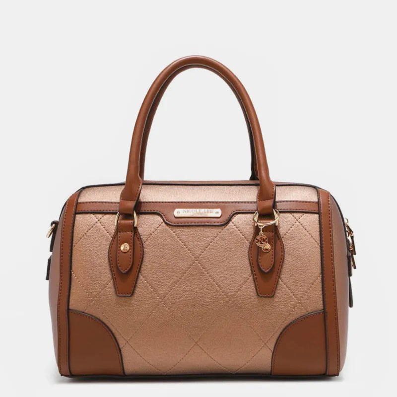 Nicole Lee USA Diamond Quilted Boston Bag sold by Charming Charlie